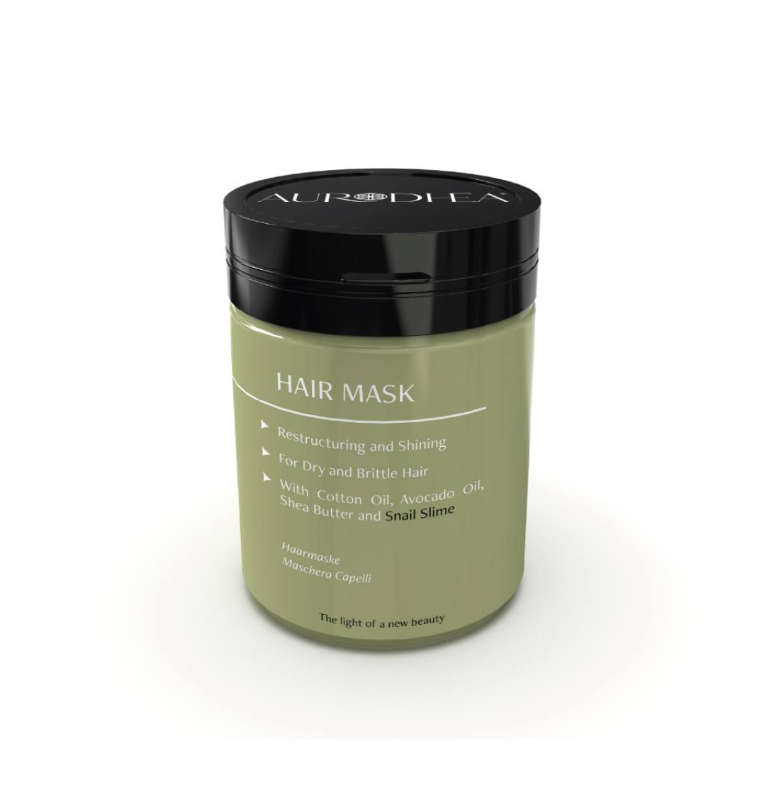 Haarmaske mit Schneckenschleim