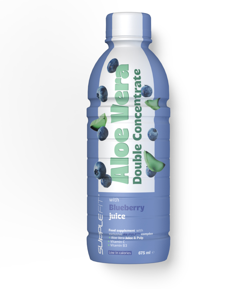 ALOE VERA, Blattsaft & Blattmark mit Heidelbeersaft